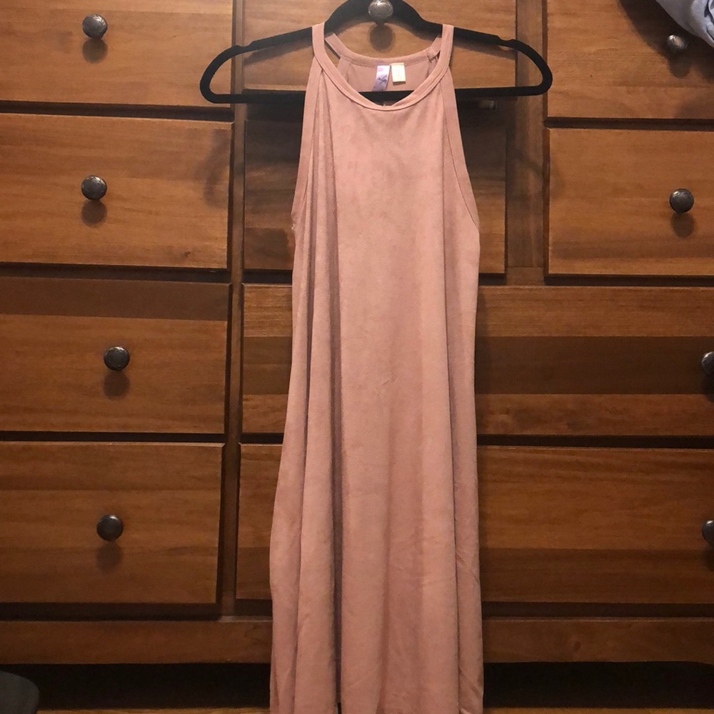 Pink suede dress